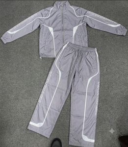 Ensemble de survêtement pour homme, manches longues, fermeture éclair, col montant sportif, blocs de couleur, polyester, tenue d'automne, coupe régulière pour adulte - Product Image 5