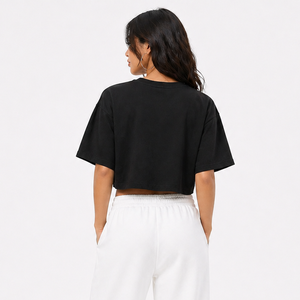 Nueva Camiseta de Mujer con Estampado Puff Personalizado, Moda 2026 para Streetwear Y2K, Algodón Grueso, Ropa de Verano, Top Corto Oversize, ODM - Product Image 2