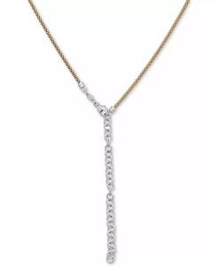 Collana Lariat di diamanti bicolore (1/8 ct. T. w.) in argento Sterling placcato oro 14k, extender da 20 "3" | Macacy's - Product Image 2