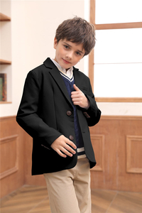 Blazer décontracté uni pour garçons, veste à deux boutons, manteau sport léger, blazer de costume scolaire - Product Image 2