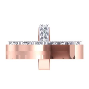 Colgante de Boda de Oro de 10K/14K/18K con Diamante Cultivado en Laboratorio de 0.50 Ct, Diseño Paz, Bañado en Rodio, Regalo de San Valentín para Amantes de la Música y Raperos - Product Image 4