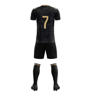 Conjunto de Uniforme de Fútbol Sublimado Personalizado, Estampado Negro, Manga Corta, Corte Atlético para Hombre, Todas las Temporadas, Absorbe la Humedad, Equipación de Equipo - Product Image 4