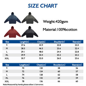 Vente en gros 100% coton sweats à capuche rétro pour hommes 420G singe lavé français éponge brodé hiver de haute qualité - Product Image 3