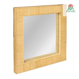Boho Wall <b>Mirror</b>, Handmade Round Rattan <b>Hanging</b> <b>Mirror</b> for Bathroom Entryway Bedroom Living Room Decor, Decorative Farmhouse - Product Image 1