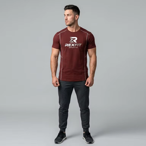 เสื้อยืดโอเวอร์ไซส์ผู้ชาย แขนยาวสองชั้น ผ้าถักทันสมัย พิมพ์โลโก้ได้ตามต้องการ ทรงพอดีตัว - Product Image 1