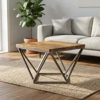 Table basse en bois de qualité supérieure, design moderne carré, pieds en métal, meubles de salon, prix de gros