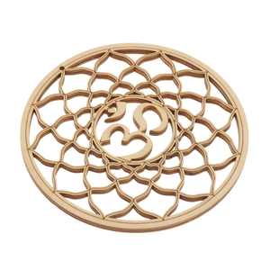 Socle décoratif symbole Om, décoration murale Mandala, panneau en bois découpé au laser, décoration spirituelle pour la maison, décoration de salle de yoga et de méditation, cadeau - Product Image 4