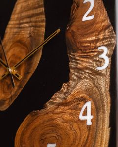 Wood Grain <b>Wall</b> <b>Clock</b> Square Resin <b>Clock</b> Decorative 2D <b>Clock</b> Modern Art <b>Clock</b> for <b>Bedroom</b> Living Room - Product Image 3