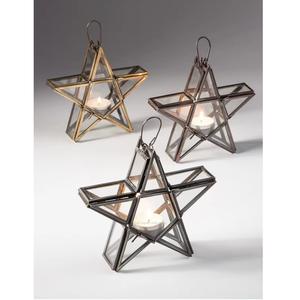 Fancy Decorative Metal and Glass <b>Star</b> Shape Tea <b>Light</b> Candle Holders Both Hanging and Tabletop Decorations Handmade - Product Image 3