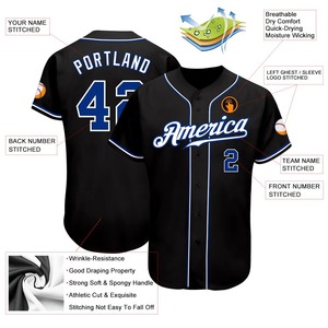 Anti-Bacterial Top Quality OMMiZ <b>women</b> Custom Black Royal-White Authentic Baseball Jersey - Product Image 5