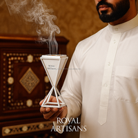 Brûleur d'encens arabe moderne Mubkhar Brûleur de Bakhoor en métal pour la décoration intérieure Parfum aromatique Tendance Moyen-Orient