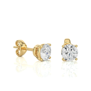 AJRETAIL Boucles d'oreilles en diamant naturel de 1,05 carat, couleur G, clarté VS1, or 14 carats, bijoux élégants en diamant ethnique pour femmes - Product Image 4