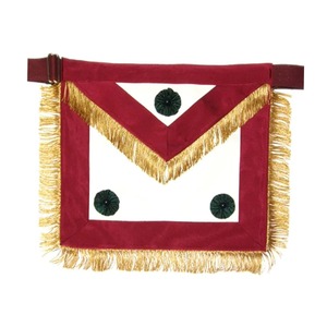 Delantal de Maestro Masón de la Excelente Brigada Past Chief Knight, color granate moiré - Product Image 1