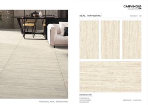 Elegante Loseta de Porcelana Tallada con Textura, Formato Grande 600x1200, para Paredes y Pisos, Uso en Interiores y Exteriores - Product Image 5