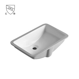 NV2286 Lavabo de baño rectangular profundo de porcelana vitrificada para empotrar, tamaño total 530x370x210mm, para mueble de baño - Product Image 1