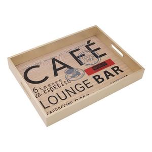 Plateau de service personnalisé en bois d'acacia, grand plateau en bois massif pour le thé, le café et le petit-déjeuner - Product Image 5