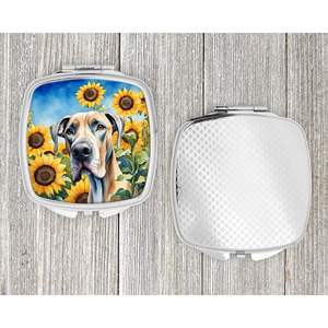 Great Dane Sunflowers <b>Compact</b> Travel Makeup <b>Mirror</b> Folding Handheld Design Gift for Women and Girls - Product Image 4