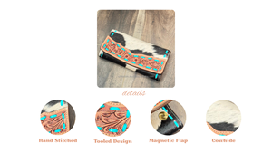 Portefeuille à trois volets en cuir usiné à la main de conception de luxe personnalisée pour les femmes porte-cartes en cuir véritable bloquant la RFID longs portefeuilles - Product Image 4