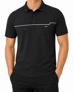 Chemise Premium pour Homme à Col Mandarin, Design Personnalisé, Golf, Tennis, Vêtements de Sport, Léger, Séchage Rapide, 100% Coton Tricoté - Product Image 1