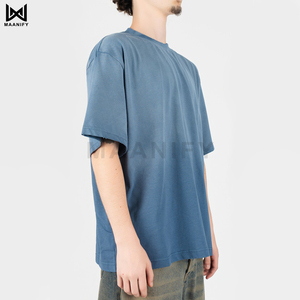 เสื้อยืดวินเทจฟอกสีซีดแบบขายส่ง ทรงโอเวอร์ไซส์ ไหล่ตก สตรีทแวร์ ผ้าคอตตอนหนานุ่ม เสื้อเปล่าไม่มีลาย - Product Image 6