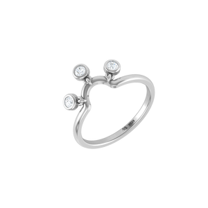 Bague Couronne en Argent Sterling 925 Plaqué Or Rose avec Zircon et Trois Pierres Charmantes pour Femme - Product Image 1