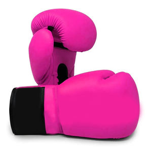 Guantes de Boxeo de Cuero Rosa con Puño Negro para Adultos y Niños, Entrenamiento en Gimnasio, Sparring - Product Image 1