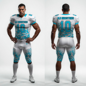 Nouvel ensemble maillot et pantalon de football américain pour jeunes, design moderne, confortable et respirant en polyester - Product Image 2
