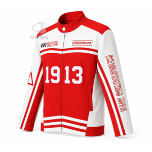 Delta |   Sigma |   Veste de course pour femmes Theta Sorority, style moto avec lettres universitaires DST, veste zippée de motard, vêtements grecs - Product Image 2