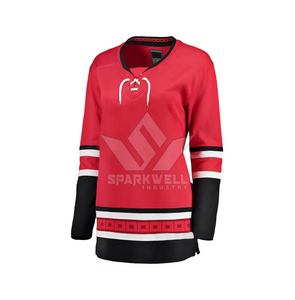 Maillot de hockey sur glace pour homme Sparkwell Industry, col en V, manches longues, rayé, respirant, 100% polyester, impression sublimée, taille adulte standard - Product Image 3