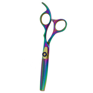Tijeras de Peluquería Profesionales Multicolor de Acero Inoxidable Alemán para Desbastar, para Diestros, Punta Afilada, Mango Mediano, para Salón de Belleza - Product Image 3