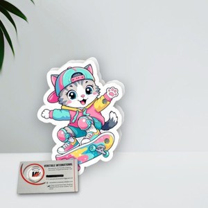 En gros, plaques magnétiques en acrylique pour cils, motifs chat mignon, skateboard, diamant, cœur uni, papillon, fleur diamant, carré - Product Image 2