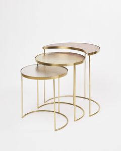 Elegant Metal <b>Nesting</b> <b>Table</b> Set With Modern Minimalist Finish For Luxury Residential And Hotel Furniture - Product Image 2