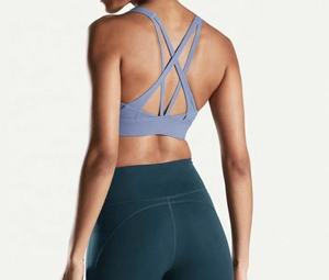 Hot Sale Custom Stretchy Lightweight Back <b>Cross</b> Strap Fitness Crop <b>Top</b> Training Sports Gym Workout Women's Yoga Bra - Product Image 2