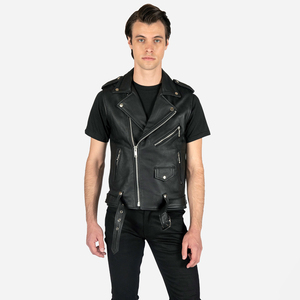 Sleeveless <b>Men</b> <b>Leather</b> <b>Vest</b> Breathable Winter Fashion Wear Custom Design 2026 Reasonable Price - Product Image 6