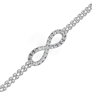 Infinity Designer Round Lab Grown Diamond 14k <b>Solid</b> <b>Gold</b> Round Brilliant Cut Infinity Design Bracelet Fine Jewelry Women - Product Image 6