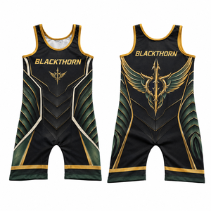 Traje de Lucha Libre 100% Spandex Poliéster Transpirable 300g Ajustado con Logotipo Personalizado Tallas Uniformes de Powerlifting - Product Image 5
