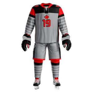 Customizable Unisex 100% Polyester Breathable Adult Ice Hockey Jersey OEM Team Name Sublimation Sports Wear Kits - Product Image 1