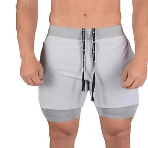 Men's Solid Color Quick Dry Drawstring Shorts Mid Waist Casual Spandex <b>Polyester</b> Short Shorts Lightweight Breathable Cotton - Product Image 2