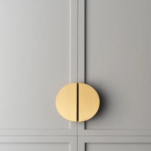 Pomo Redondo Minimalista de Latón Sólido para Muebles, Tirador para Puertas de Armario - Product Image 3