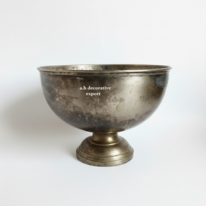 Gold Hammered Footed Metal Champagne Bowl Rustic Pedestal Tabletop Decor Luxury Vintage Style Bottle Chiller for Barware - Product Image 6