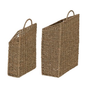 Set of 2 Wall-Mounted Seagrass <b>Baskets</b> Handmade <b>Storage</b> <b>Basket</b> Wholesale eco-friendly Made in Vietnam - Product Image 5