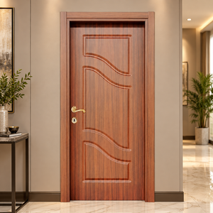 Porte intérieure moderne en bois massif GA-26S avec panneau décoratif ondulé pour appartements - Product Image 5