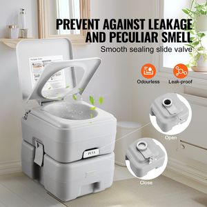 WC Portatile da Esterno con Borsa per il Trasporto, Serbatoio di Scarico da 5,3 Galloni e Serbatoio di Lavaggio da 3,2 Galloni, Sistema di Scarico a Pressione con Pulsante da 500ml per Campeggio - Product Image 4