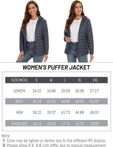 Premium White <b>Duck</b> <b>Down</b> Women Puffer <b>Jacket</b> Ultra Warm Lightweight Coat - Product Image 3