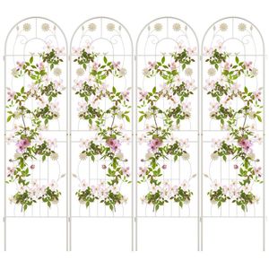 Set di 4 tralicci da giardino in metallo da 180 cm x 50 cm per piante rampicanti, recinzioni e cancelli - Product Image 1
