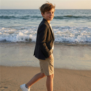 Blazer d'été léger pour garçons, veste de sport ajustée à revers crantés, uniforme scolaire pour adolescents - Product Image 5