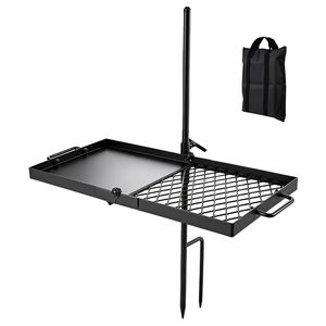 Parrilla Giratoria Resistente de 24 Pulgadas para Fogatas, Parrilla Portátil de Acero para Barbacoa con Ajuste de Altura de 360 Grados - Product Image 1