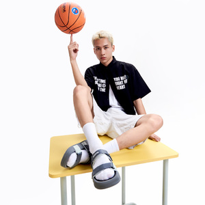 Sandal Quick-Drying Dark Gray Soft Material 5-<b>Hook</b> Platform Vietnam Casual Comfortable Cross-Strap Open Toe - Product Image 5