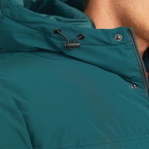 Long <b>Quilted</b> Winter Jacket With Hood Full Sleeves Zipper Closure Solid Color Polyester Shell Thick Warm Coat - Product Image 6