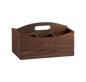 Organisateur de couverts en bois artisanal avec poignées de transport pour une utilisation élégante dans l'hôtellerie - Product Image 6